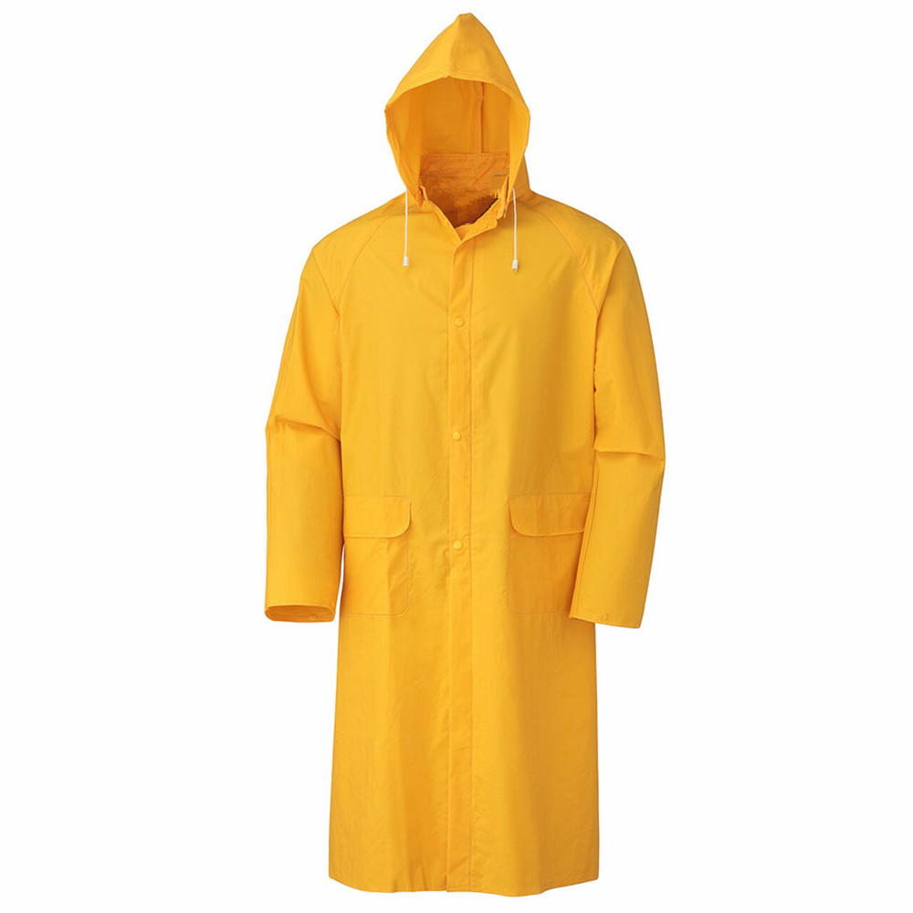 Yellow water proof heavy duty adult raincoat
